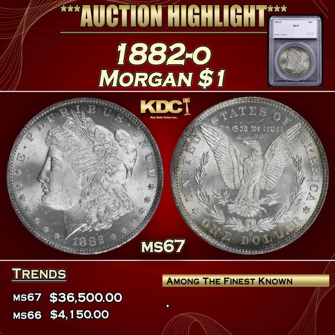 1882-o Morgan Dollar 1 ms67 SEGS (1 of 5)