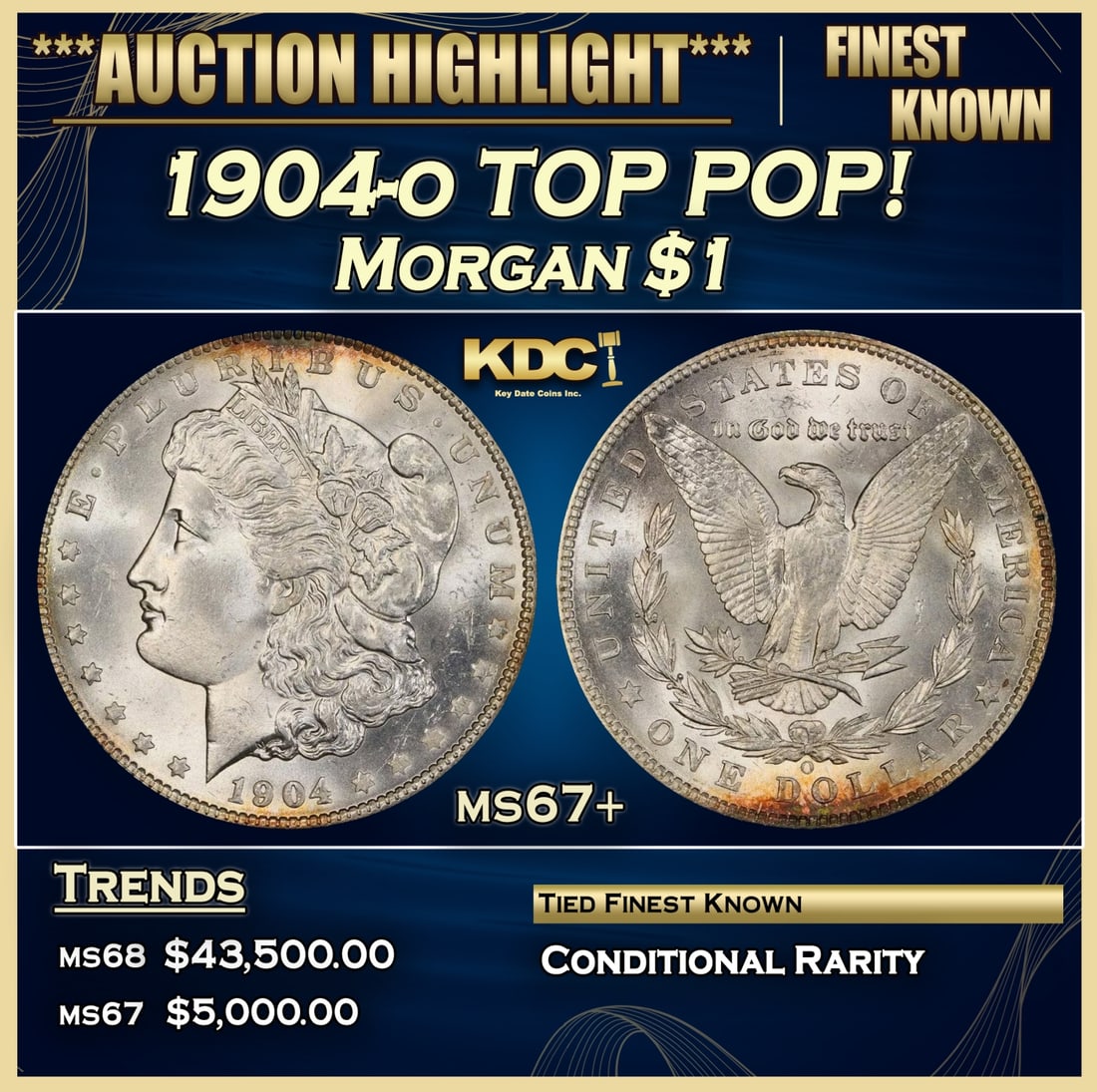 1904-o Morgan Dollar TOP POP! 1 ms67+ SEGS (1 of 5)