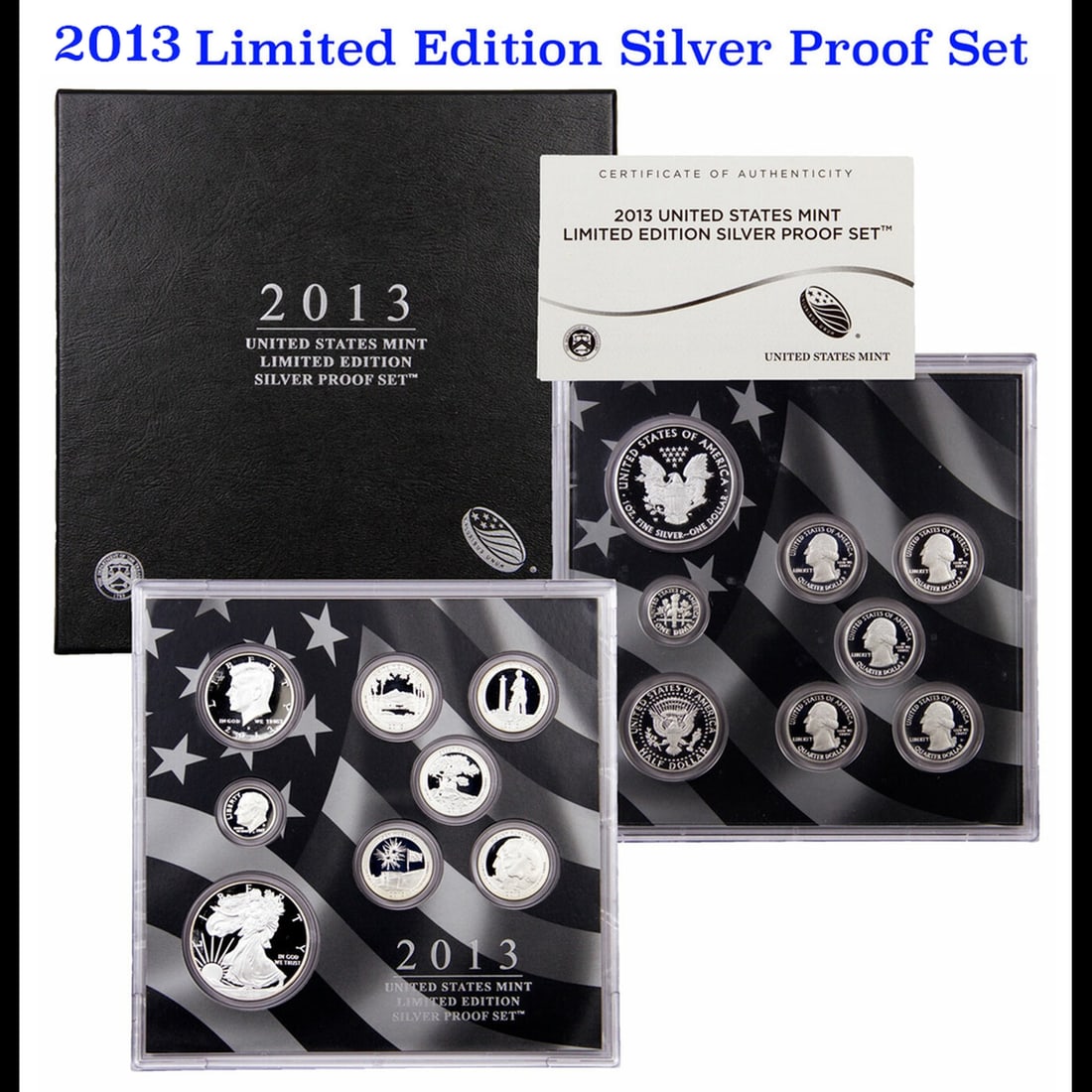 RARE 2013 United States Mint Limited Edition Silver Proof Set 8 coins, Over 2.25oz Of Silver low (1 of 1)