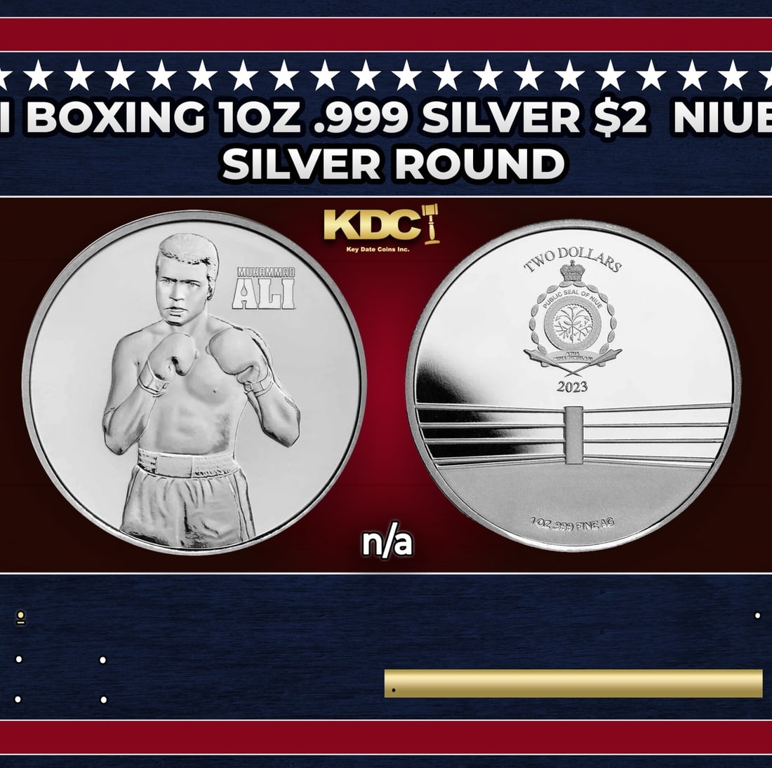 2023  Muhammad Ali Boxing 1oz .999 Silver $2  Niue Commerative Coin Grades Ungraded (1 of 3)