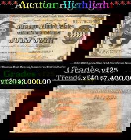 1882 $100 Large Size Gold Certificate Senator Thomas Hart Benton Grades vf25 Signatures TeeHee/Burke (1 of 3)