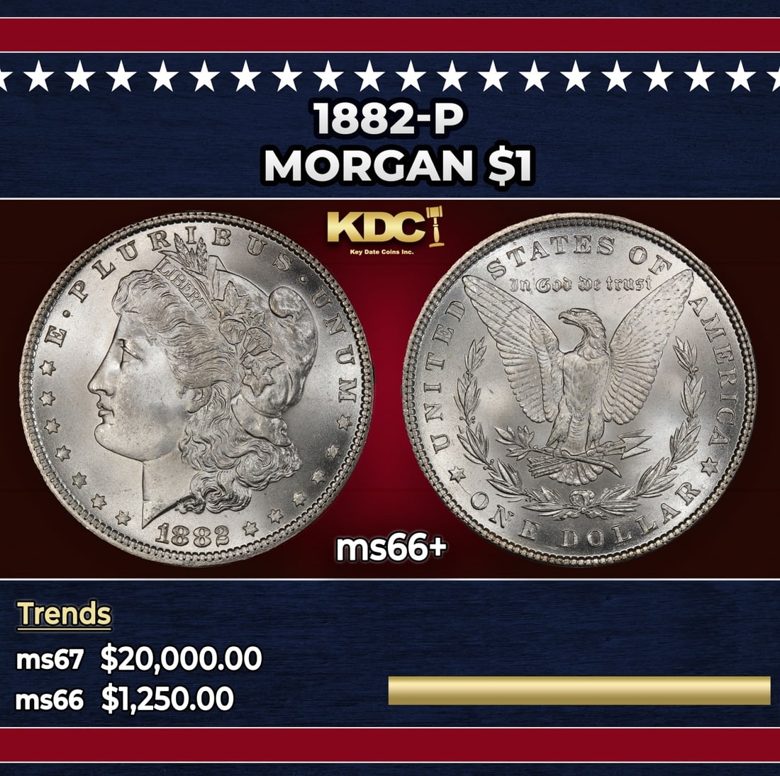 1882-p Morgan Dollar $1 ms66+ SEGS (1 of 3)