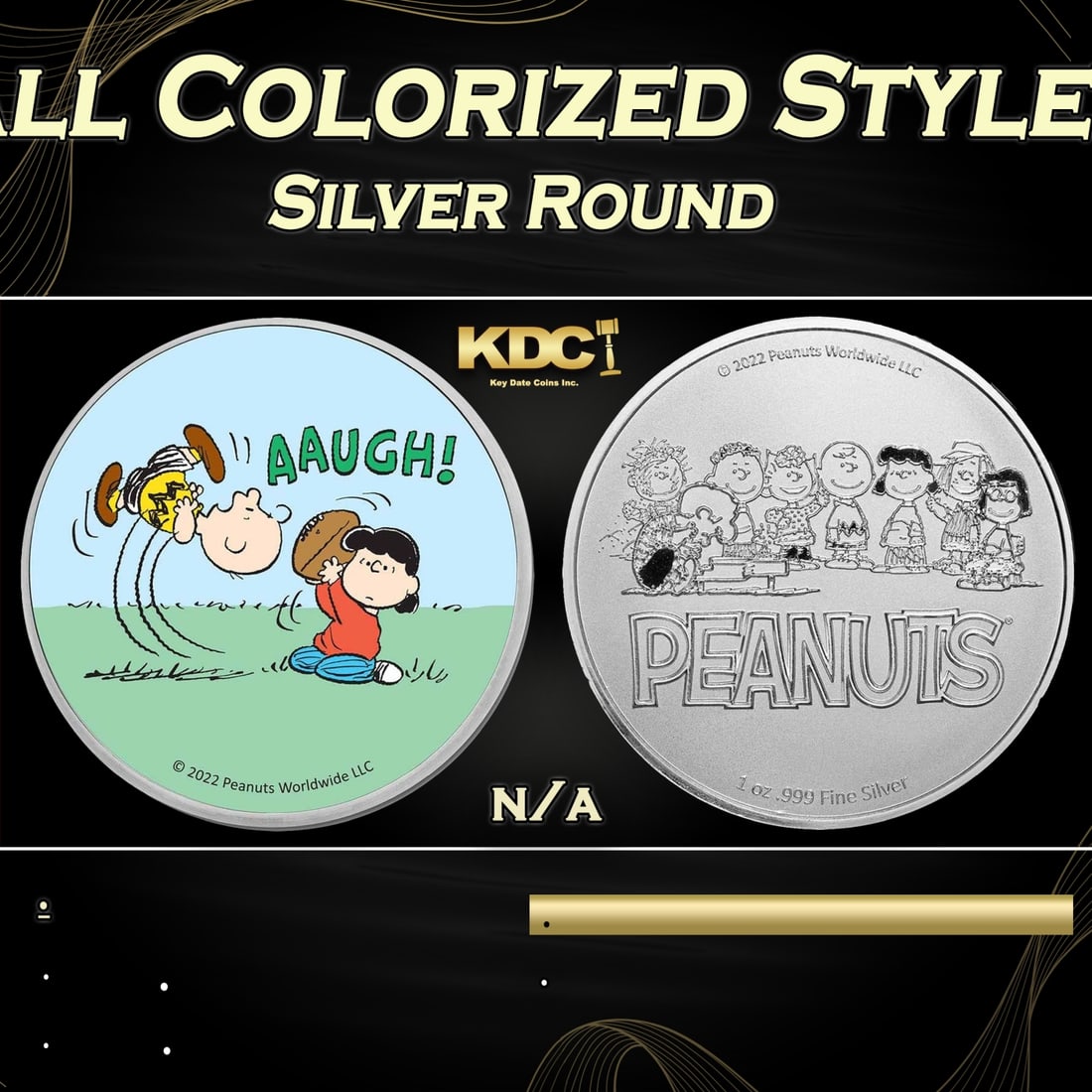 Lucy Pulling Football Colorized Style - 1 oz Silver Round Round (1 of 3)