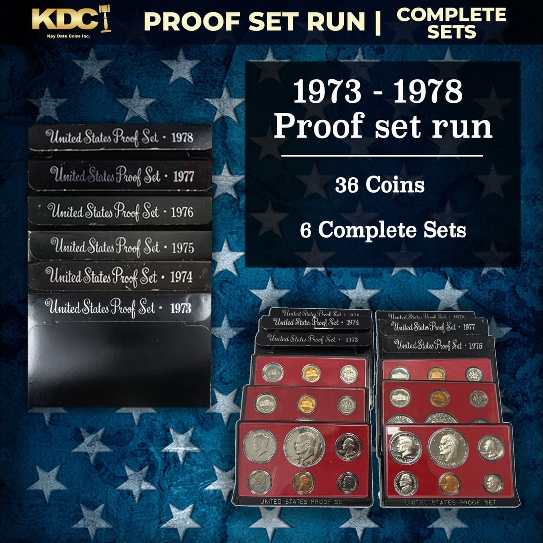 1973-1978 Proof Set Run 36 Coins 6 Complete Sets Complete Ike Set (1 of 7)