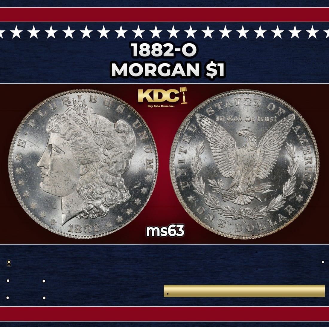 1882-o Morgan Dollar $1 Grades ms63 (1 of 3)