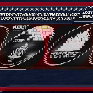 2021 Tetris St. Basil's Cathedral 1oz .999 Silver 37th Aniversary  $2 Niue Grades Ungraded Round: 2021 Tetris St. Basil's Cathedral 1oz .999 Silver 37th Aniversary $2 Niue Grades Ungraded. Commemorate the 37th year of the iconic Tetris® video game, with this 1 oz Silver BU coin. Each coin feature