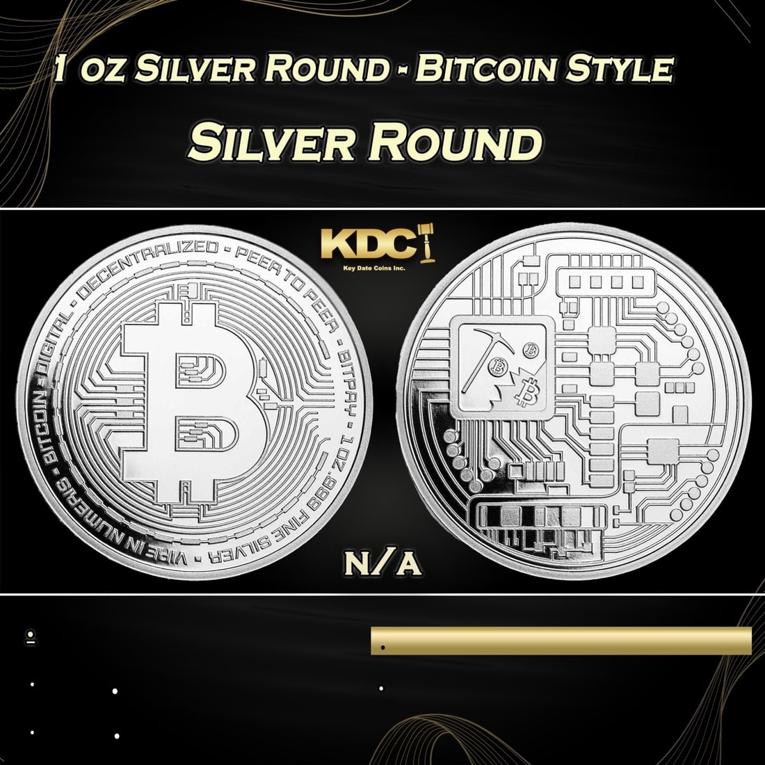 1 oz Silver Round - Bitcoin Style (1 of 3)