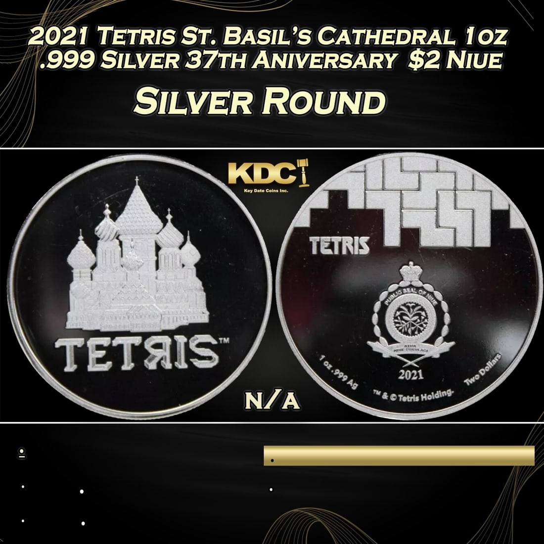 2021 Tetris St. Basil's Cathedral 1oz .999 Silver 37th Aniversary  $2 Niue Grades Ungraded (1 of 3)