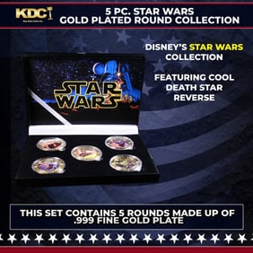 5 Coin Star Wars Gold Plated Round Collection
