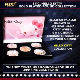 5 Coin Hello Kitty Gold Plated Round Collection