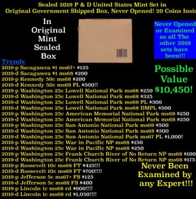 Sealed 2019 United States Mint Set in Original Government Shipped Box, Never Opened! 21 Coins