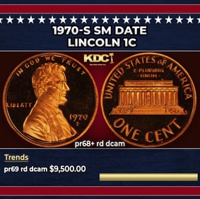 1970-s Sm Date Proof Lincoln Cent 1c pr68+ rd dcam SEGS