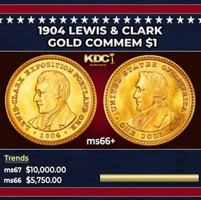 1904 Lewis & Clark Gold Commem Dollar 1 ms66+ SEGS