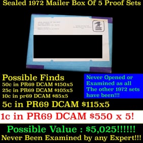 Original sealed box 5- 1972 United States Mint Proof Sets