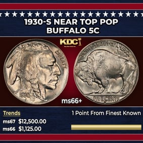 1930-s Buffalo Nickel Near Top Pop 5c ms66+ SEGS