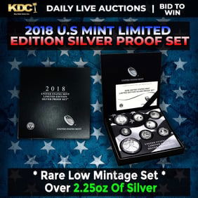 RARE 2018 United States Mint Limited Edition Silver Proof Set 8 coins, Over 2.25oz Of Silver low