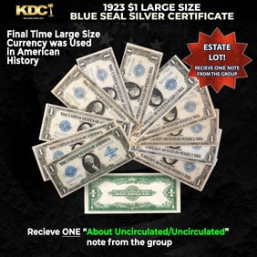 1x 1923 $1 Large Size Silver Certificate Grades AU/CU
