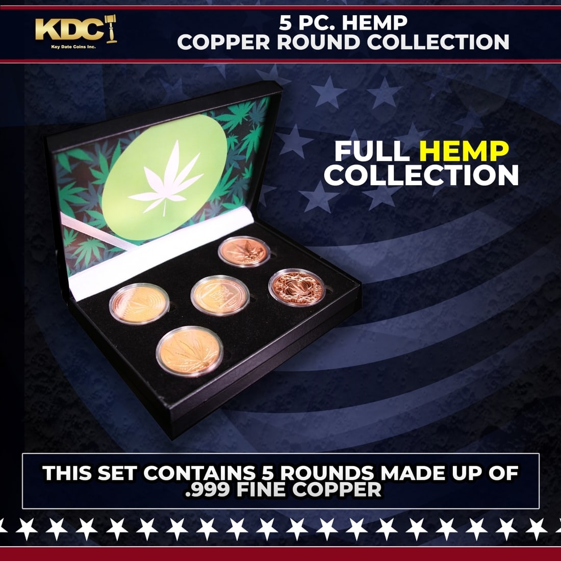 5 Copper Coin Weed/Hemp Set 5oz Of Copper: 5 Copper Coin Weed/Hemp Set 5oz Of Copper.