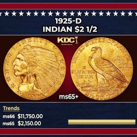 1925-d Gold Indian Quarter Eagle $2 1/2 ms65+ SEGS