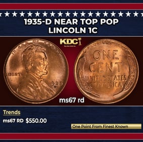 1935-d Lincoln Cent Near Top Pop 1c ms67 rd SEGS