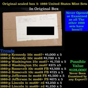 Original sealed box 5- 1989 United States Mint Sets