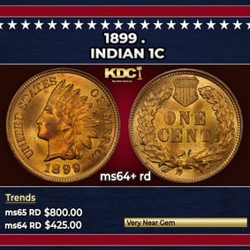 1899 Indian Cent . 1c Grades ms64+ rd