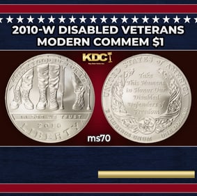 2010-W Disabled Veterans Modern Commem Dollar $1 ms70 SEGS