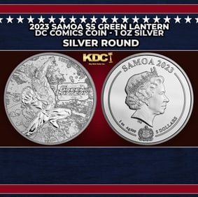 2023 Samoa $5 Green Lantern DC Comics Coin - 1 oz Silver Round Round
