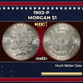 1903-p Morgan Dollar $1 Grades ms63+