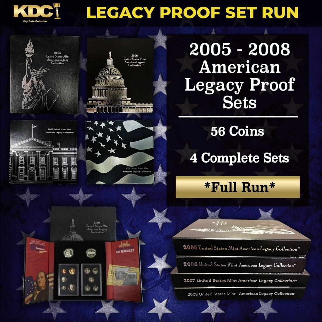 2005-2008 Full Run of US Mint American Legacy Proof Sets - 56 Coins Total, 4 Complete Sets Over 6 oz (1 of 17)