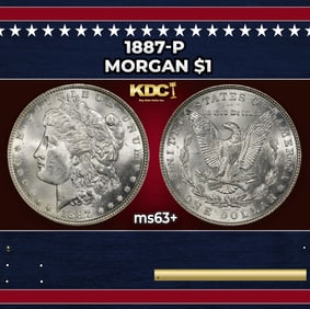 1887-p Morgan Dollar $1 Grades ms63+