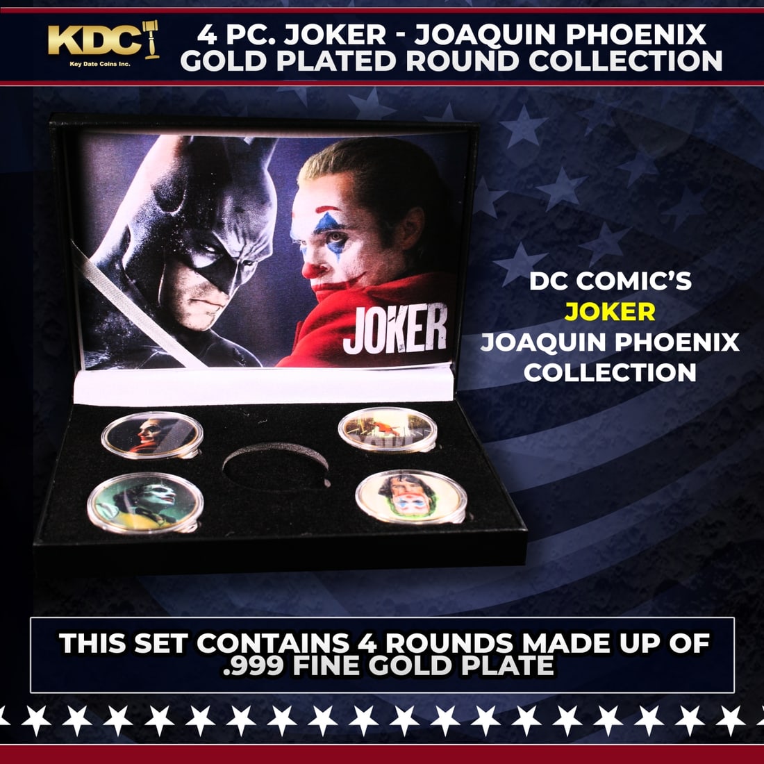 4 Coin Joker - Joaquin Phoenix - Gold Plated Round Collection (1 of 2)