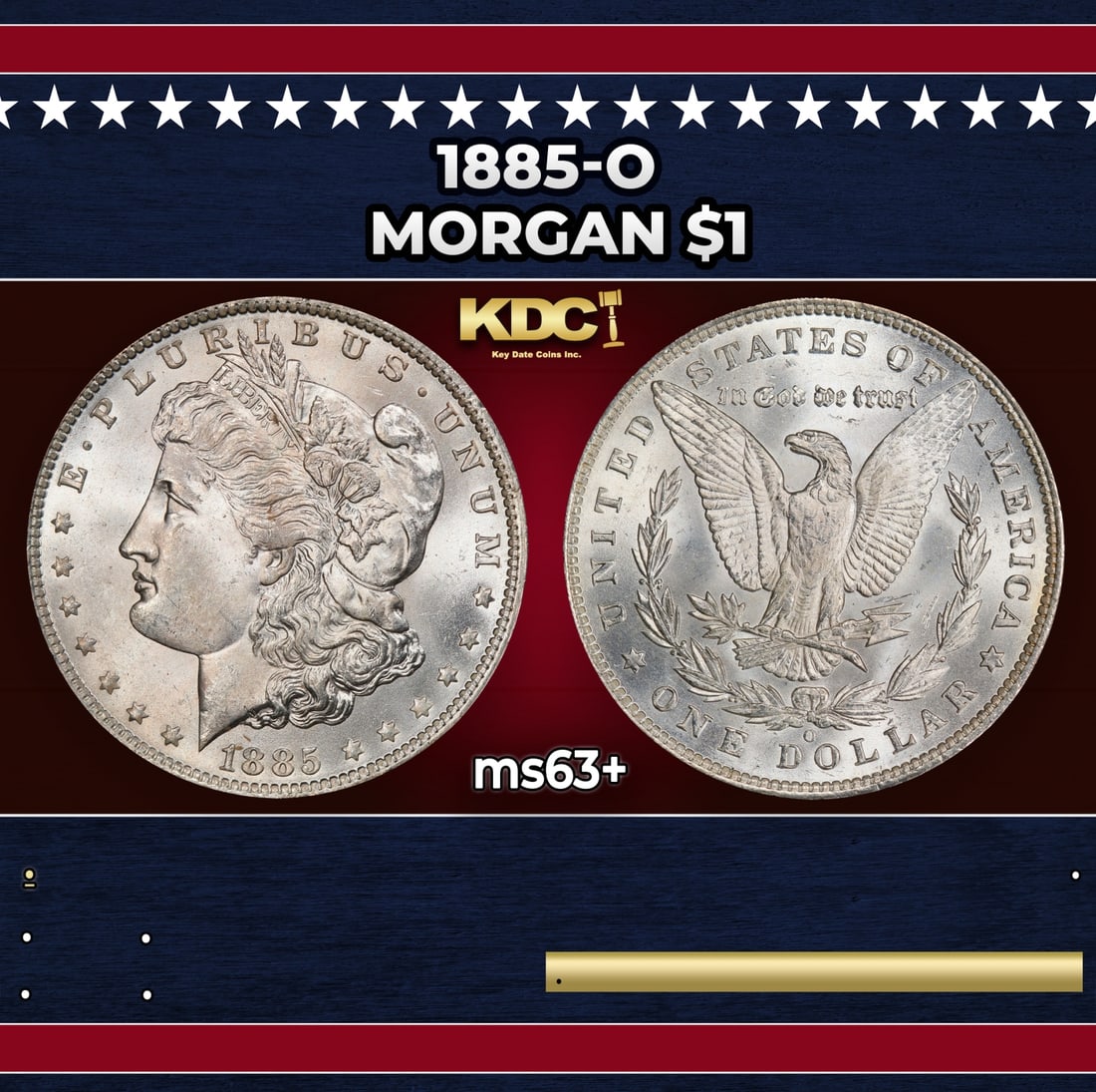 1885-o Morgan Dollar $1 Grades ms63+ (1 of 3)