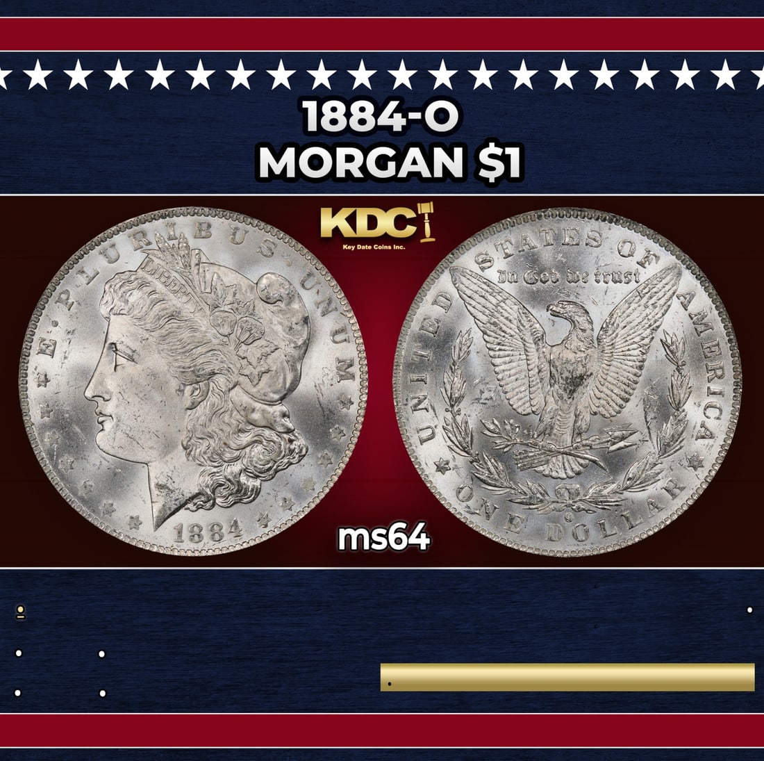 1884-o Morgan Dollar $1 Grades ms64 (1 of 3)