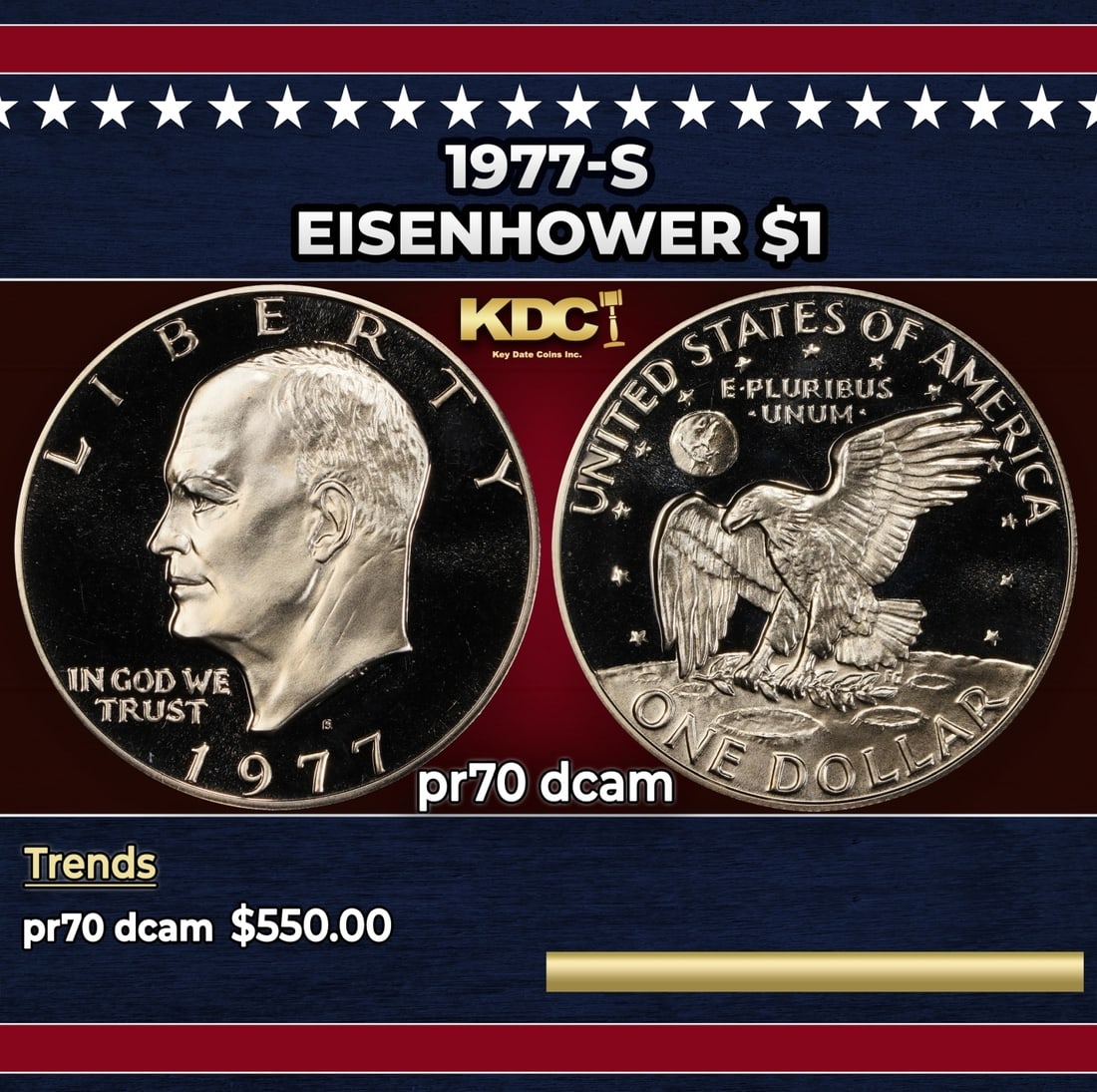 1977-s Proof Eisenhower Dollar $1 pr70 dcam SEGS (1 of 3)