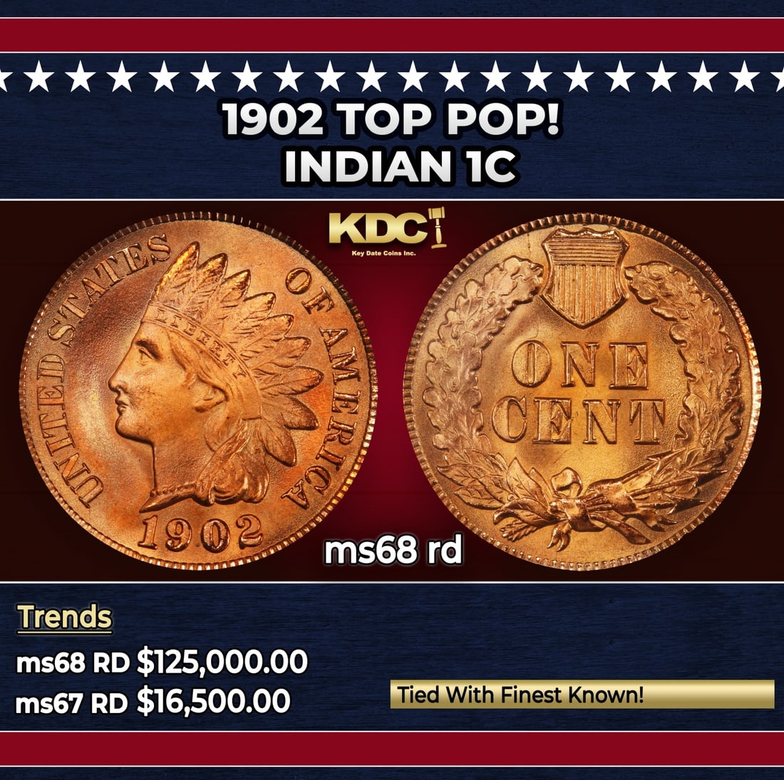 1902 Indian Cent TOP POP! 1c ms68 rd SEGS (1 of 3)