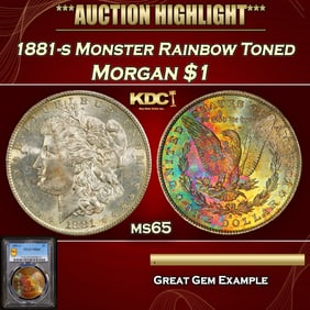 PCGS 1881-s Morgan Dollar Monster Rainbow Toned 1 ms65 PCGS
