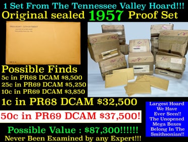 Original sealed 1957 United States Mint Proof Set Tennessee Valley Hoard