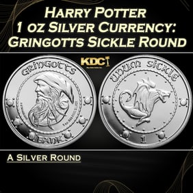 Harry Potter 1 oz Silver Currency: Gringotts Sickle Round Round