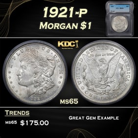 1921-p Morgan Dollar $1 ms65 ICG