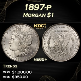 1897-p Morgan Dollar $1 Grades ms65+