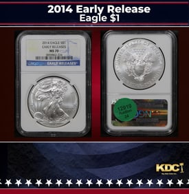 NGC 2014 Silver Eagle Dollar Early Release $1 ms70 NGC