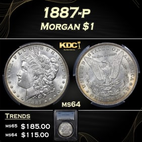 PCGS 1887-p Morgan Dollar $1 ms64 PCGS