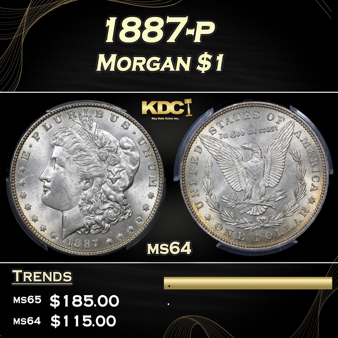 PCGS 1887-p Morgan Dollar $1 ms64 PCGS (1 of 5)