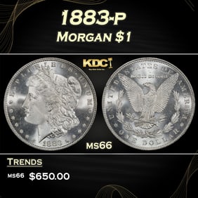 1883-p Morgan Dollar $1 Grades ms66