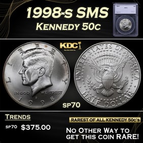 1998-s SMS Kennedy Half Dollar 50c sp70 SEGS