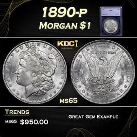 1890-p Morgan Dollar $1 ms65 SEGS