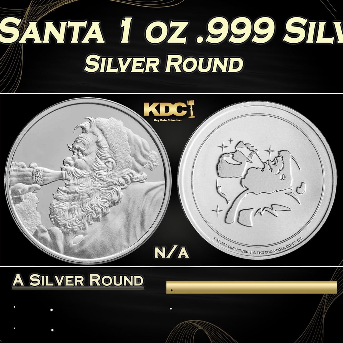 Coca-Cola Santa 1 oz .999 Silver Round Round (1 of 3)
