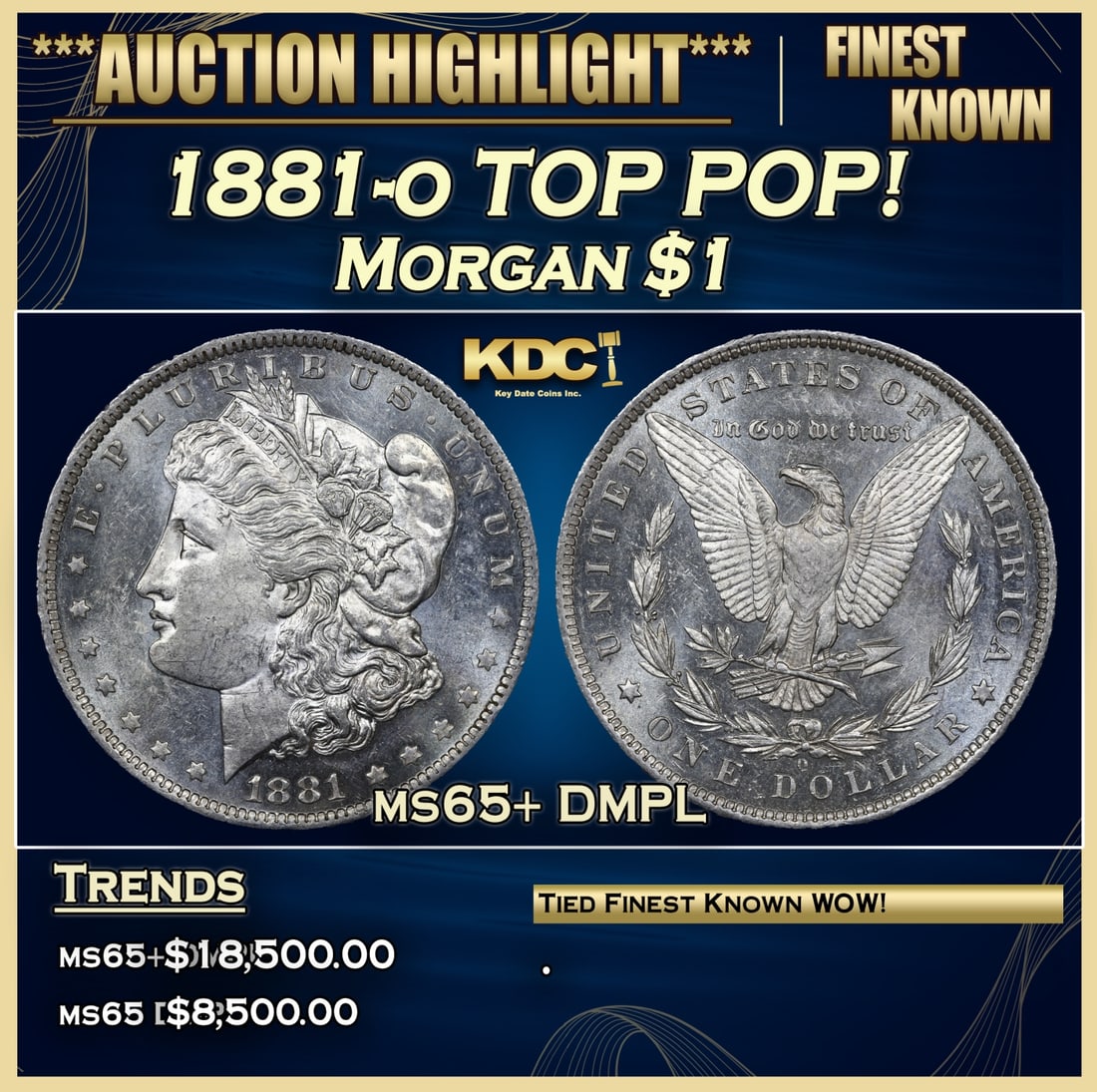 1881-o Morgan Dollar TOP POP! 1 ms65+ DMPL SEGS (1 of 7)