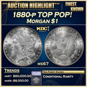 1880-p Morgan Dollar TOP POP! $1 ms67 SEGS